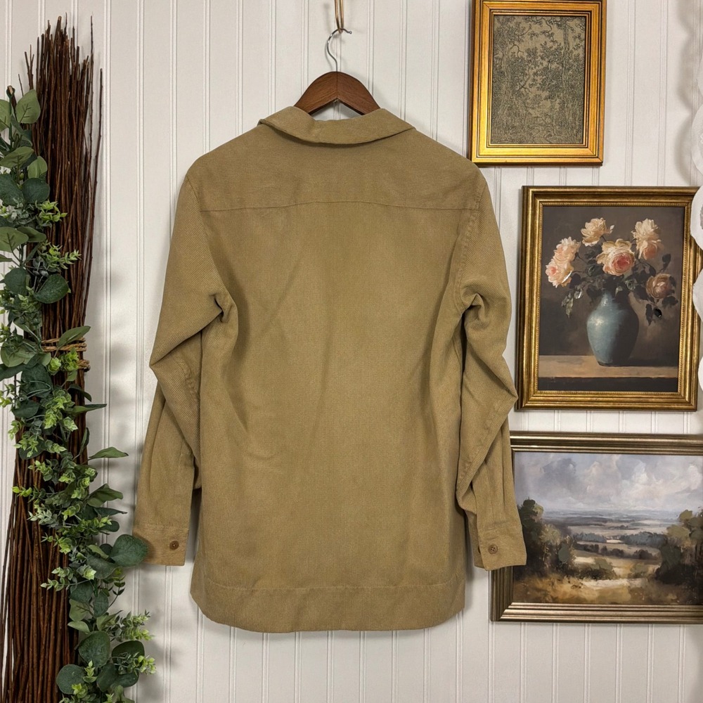 Claiborne Pullover Shirt Mens Small Tan Excellent Corduroy V-Neck Long Sleeve - Picture 4 of 6